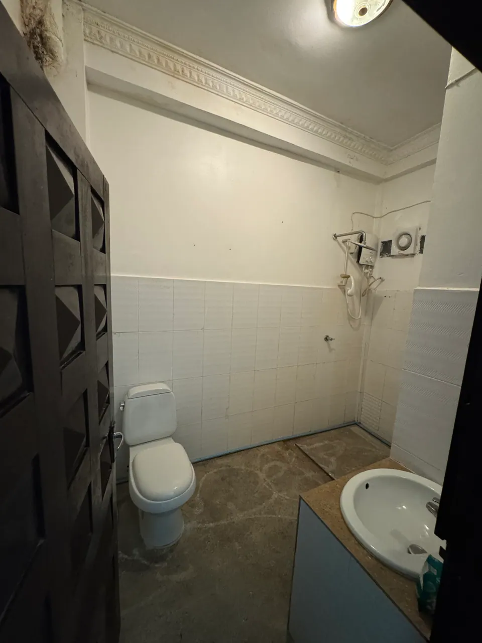 Family room bathroom with walk-in shower